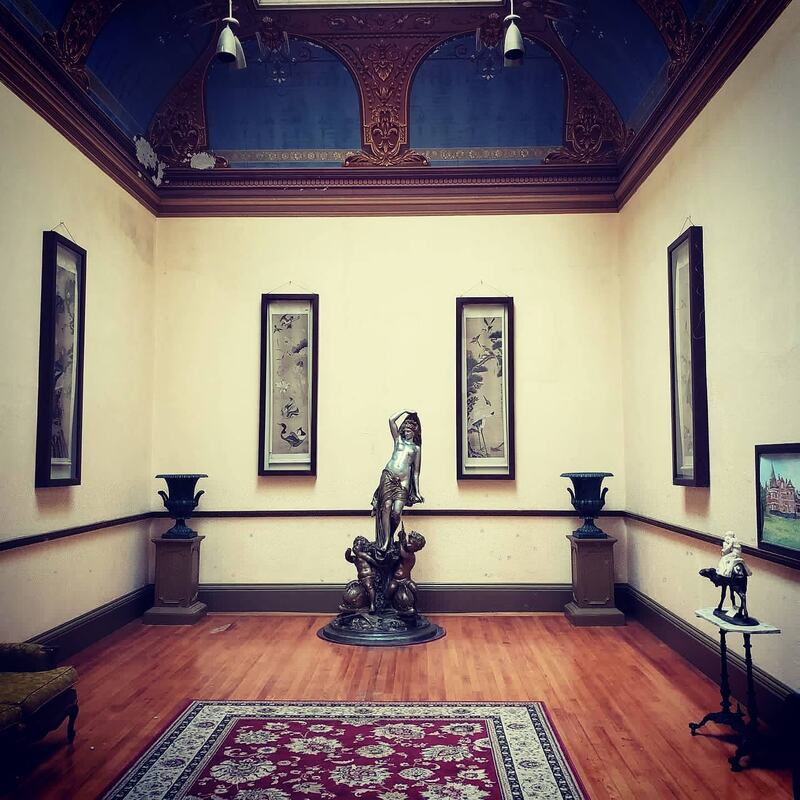 The art gallery at the notoriously haunted Wilson Castle in Proctor, Vermont.